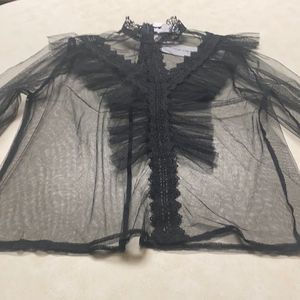 L.I.F.E love is for eternity black sheer top size M